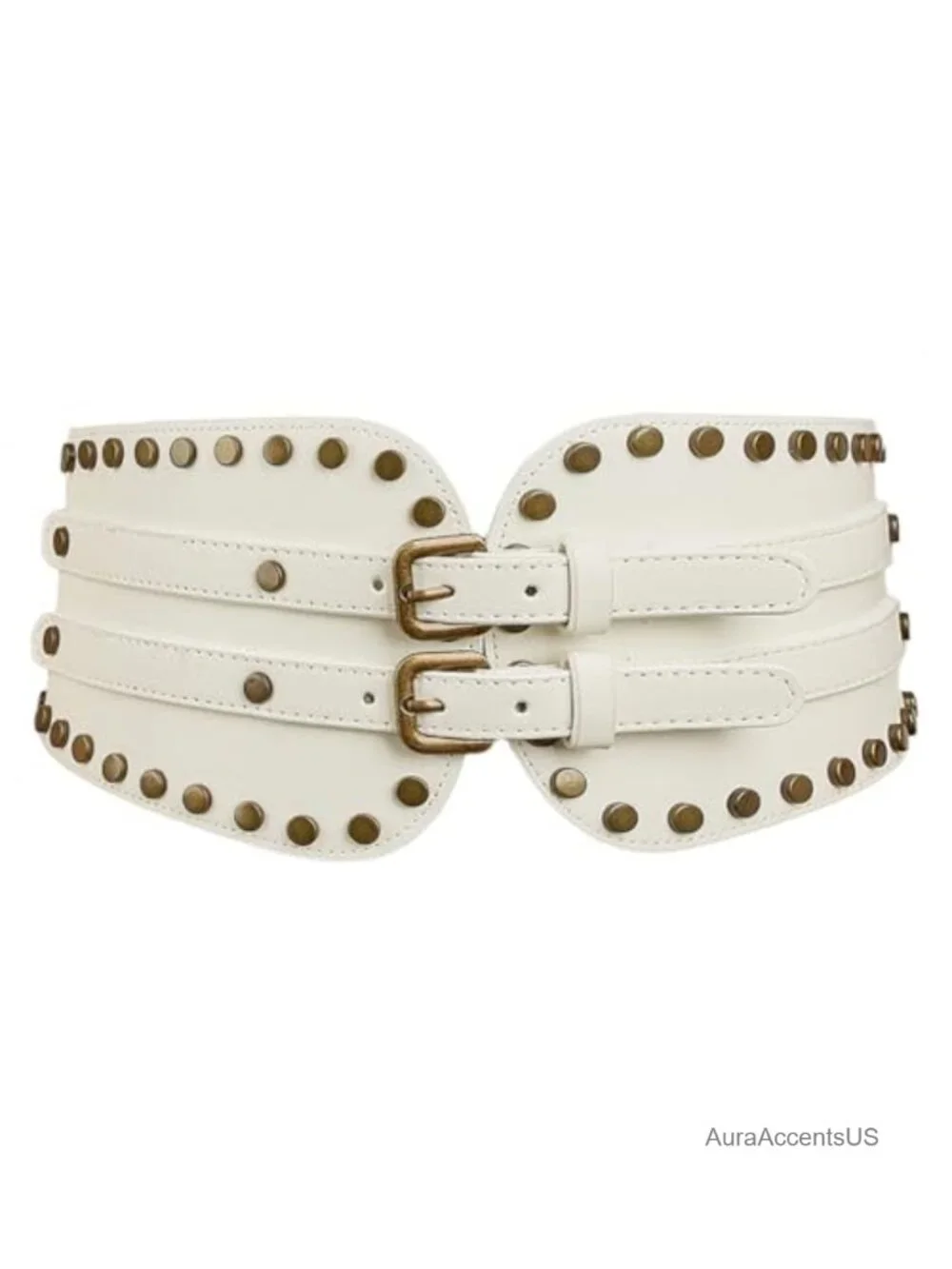 Vintage Faux Leather Rivet Stretch Waist Cincher Belt